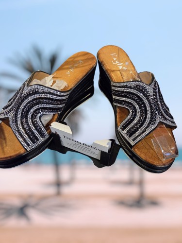 Slipper Zwart Glitter