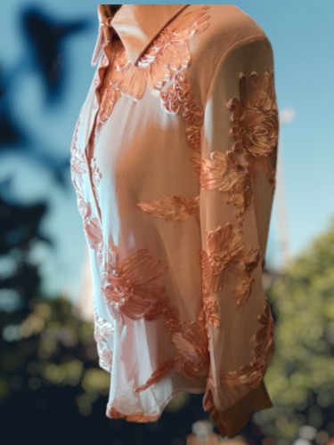 Blauwe Crinkle Blouse