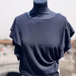 Dames Top met Flared Mouwen zwart Dames Top met Flared Mouwen zwart