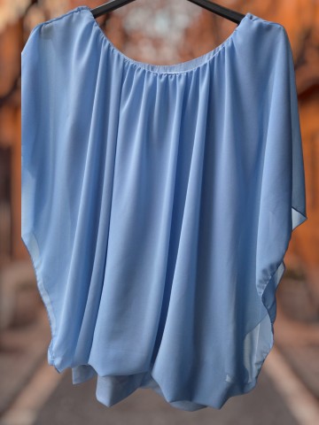 Luxe Mouwloze Top ijsblauw