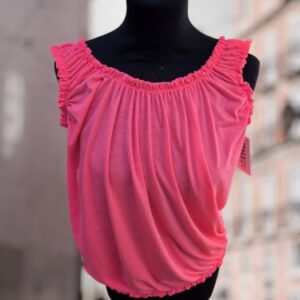 Luchtige Ruches Top fuchsia Luchtige Ruches Top fuchsia