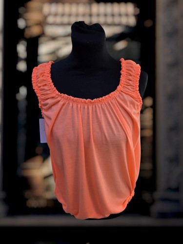 Luchtige Ruches Top oranje Luchtige Ruches Top oranje