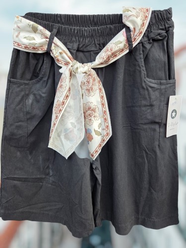 Korte Broek met Sjaalceintuur Zwart