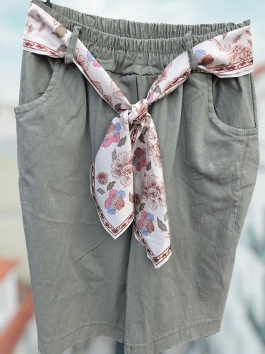 Korte Broek met Sjaalceintuur Groen