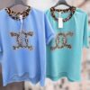 Top met Tijgerprint Detail Blauw Top met Tijgerprint Detail Blauw