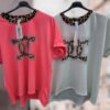 Top met Tijgerprint Detail Roze Top met Tijgerprint Detail Roze