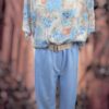 Tweedelige Set Blouse & Broek Blauw