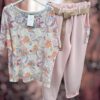 Tweedelige Set Blouse & Broek Roze