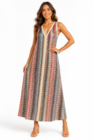 Maxi Jurk met Zigzag Dessin 3 Maxi Jurk met Zigzag Dessin 3