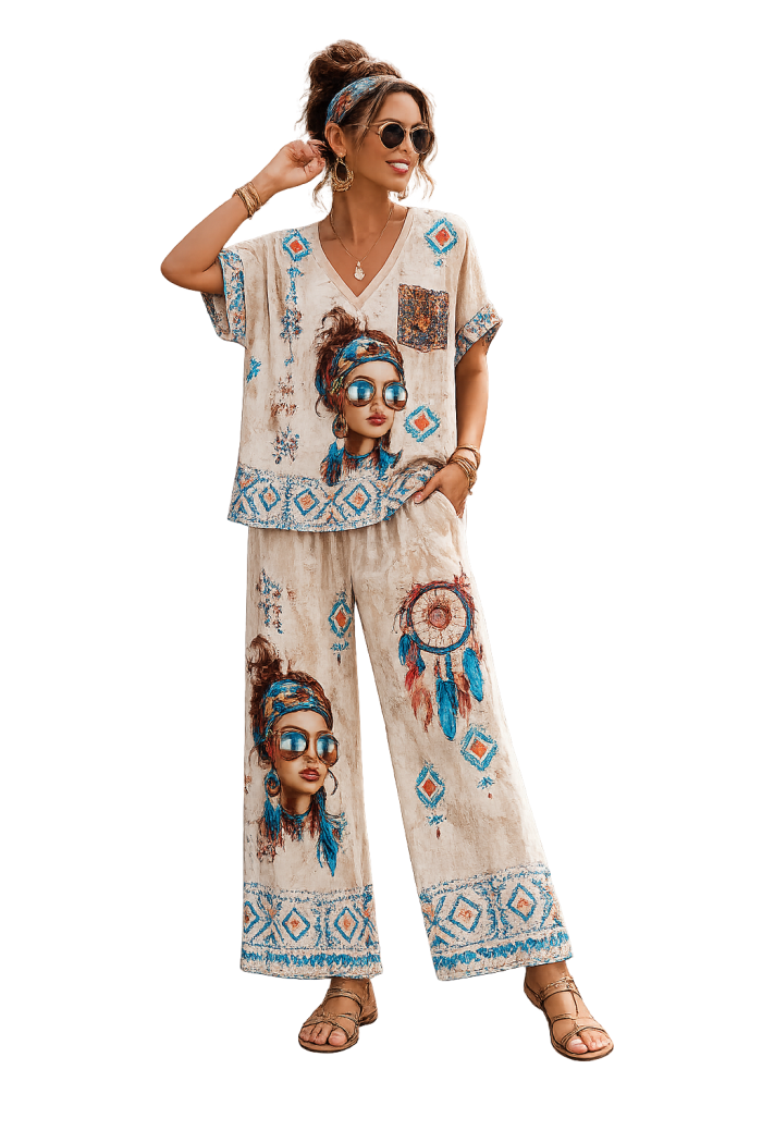 Set met Etnische Print